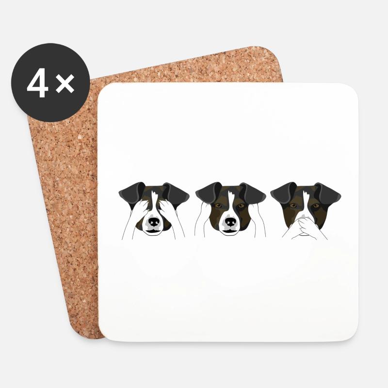 Dogs - Untersetzer (4er-Set) - Weiß