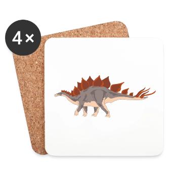 dinosaure - Dessous de verre (lot de 4) - blanc - Devant
