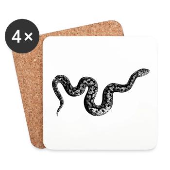 Anaconda Snake - Coasters (set of 4) - white - Front