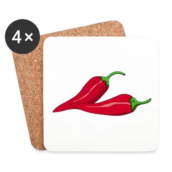 peperoni - Untersetzer (4er-Set) - Weiß - Vorne