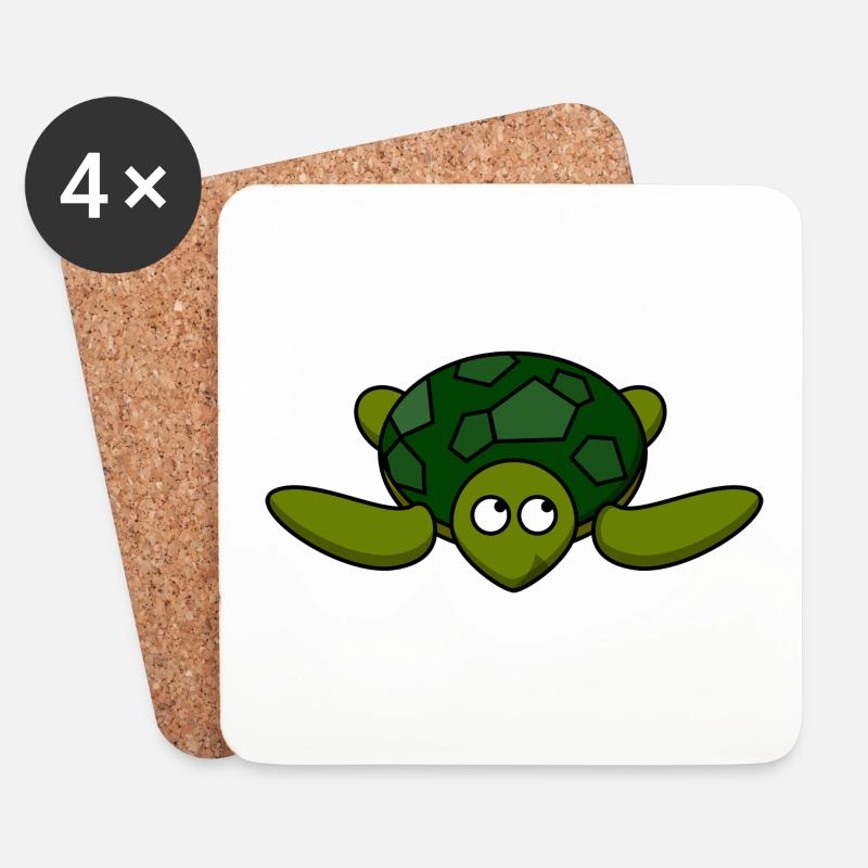 Love turtle - Coasters (set of 4) - white