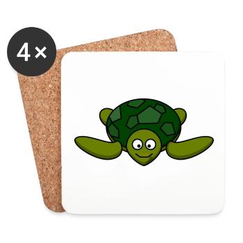 turtle - Coasters (set of 4) - white - Front