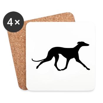 Galgo trabend - Untersetzer (4er-Set) - Weiß - Vorne