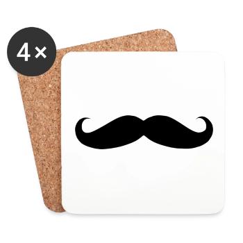 Moustache / Schnurrbart - Untersetzer (4er-Set) - Weiß - Vorne