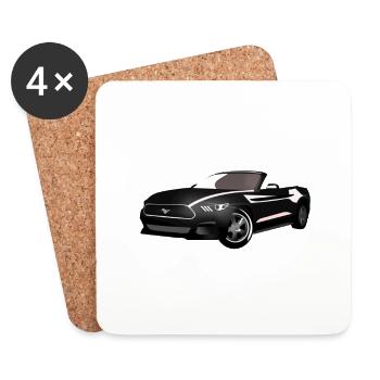 Voiture de sport - Dessous de verre (lot de 4) - blanc - Devant