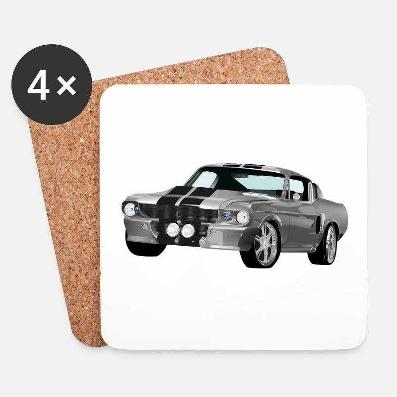 Sportwagen - Untersetzer (4er-Set) - Weiß