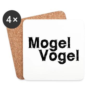 Mogel Vogel Spruch Schrift Schule schummeln - Untersetzer (4er-Set) - Weiß - Vorne