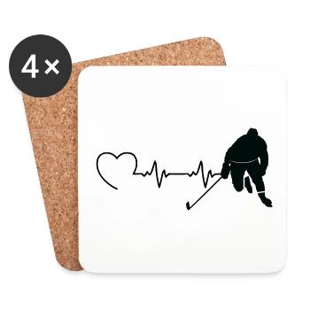 Hockey sur glace Hockey sur glace Patins rétro Puck Ice - Dessous de verre (lot de 4) - blanc - Devant