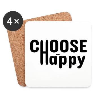 Choose Happy - Happy Face - Ruffles with Love - Coasters (set of 4) - white - Front