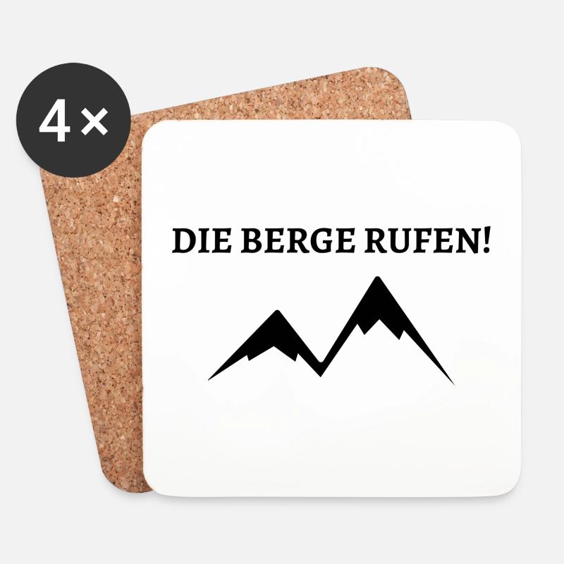 Die Berge rufen! - Untersetzer (4er-Set) - Weiß