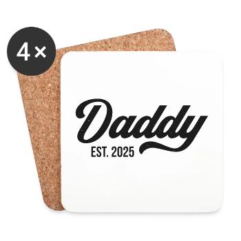 Daddy Est 2025 - Coasters (set of 4) - white - Front