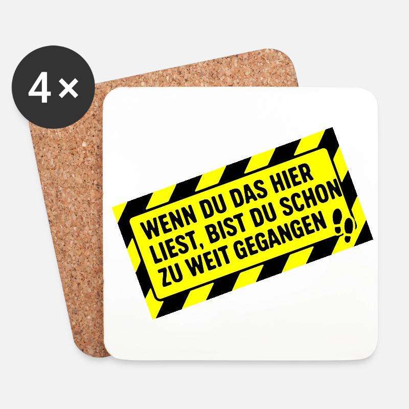 Sticker gegen neugierige Nachbarn - Untersetzer (4er-Set) - Weiß