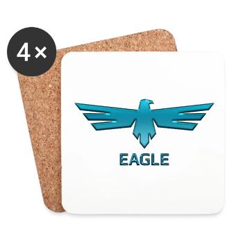 Aigles Aigle Aigle oiseau faucon faucon - Dessous de verre (lot de 4) - blanc - Devant