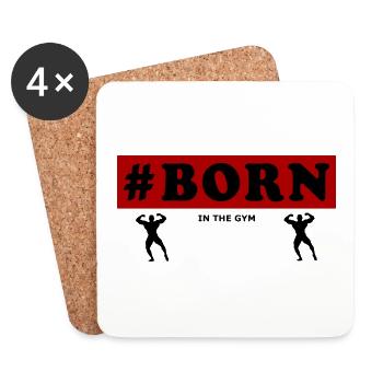 #Born In The Gym Fitness Sport Training Muscles - Coasters (set of 4) - white - Front