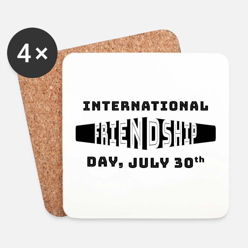 INTERNATIONALER FREUNDSCHAFTSTAG "Weiß" - Untersetzer (4er-Set) - Weiß