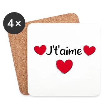 Saint-Valentin cœur rouge, st.valentin - Untersetzer (4er-Set) - Weiß - Vorne