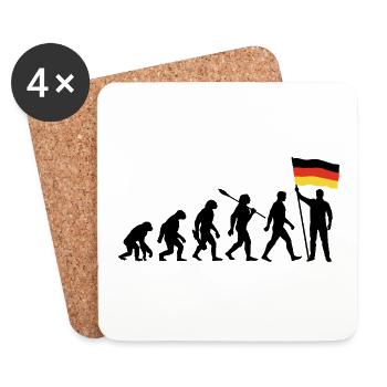Deutschland - Evolution - Flagge - Nation - Untersetzer (4er-Set) - Weiß - Vorne