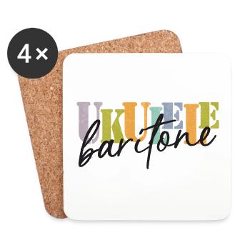 Baritone ukulele colorful and black - Coasters (set of 4) - white - Front
