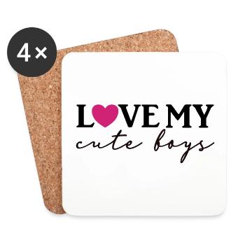 Love my cute boys - Untersetzer (4er-Set) - Weiß - Vorne