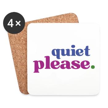 A little peace and quiet please - for all lovers of silence - Coasters (set of 4) - white - Front