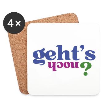Lustige Sprüche "Gehts noch" - Untersetzer (4er-Set) - Weiß - Vorne