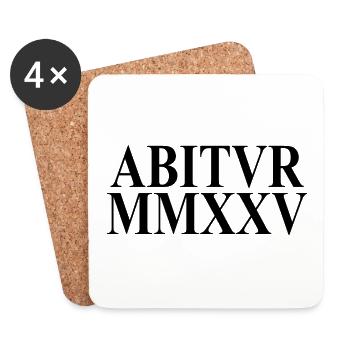 Abi 2025 - Abitur - Römische Ziffern - Latein - Untersetzer (4er-Set) - Weiß - Vorne