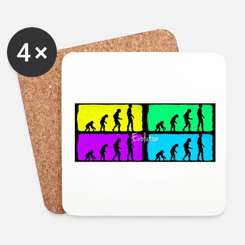 evolution - Untersetzer (4er-Set) - Weiß