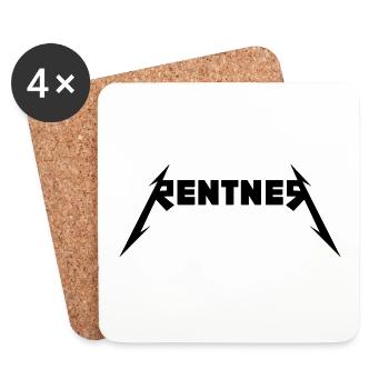 Metal Rentner Ready to Rock - Ruhestand - Pension - Untersetzer (4er-Set) - Weiß - Vorne