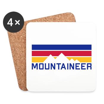 Mountaineer (mountains, beams) - Coasters (set of 4) - white - Front