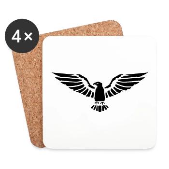 Aigle Tête d’aigle - Dessous de verre (lot de 4) - blanc - Devant