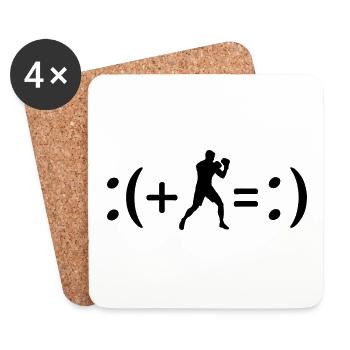 Boxing Makes Me Happy, Happiness Formula - Coasters (set of 4) - white - Front
