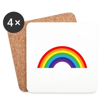 Regenbogen - Untersetzer (4er-Set) - Weiß - Vorne