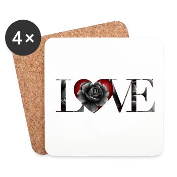 Liebe Love - Coasters (set of 4) - white - Front