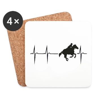 mein herz schlägt für reiten - Untersetzer (4er-Set) - Weiß - Vorne