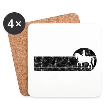 Dressur Dressurreiten Dressurreiter Reiten Pferd - Untersetzer (4er-Set) - Weiß - Vorne