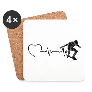 Skateboarder Skateboard EKG Skater Skate Skateing - Untersetzer (4er-Set) - Weiß - Vorne