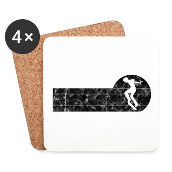 Skateboarder Skateboard Skater Skate Skateing - Dessous de verre (lot de 4) - blanc - Devant