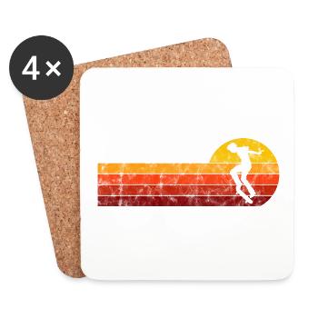 Skateboarder Skateboard Skater Skate Skateing - Untersetzer (4er-Set) - Weiß - Vorne