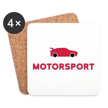 ★ design colors changeable ★ Motorsport (sports car) - Coasters (set of 4) - white - Front