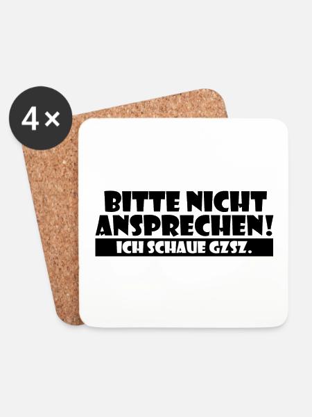 Bitte nicht ansprechen - ich schaue GZSZ - Untersetzer (4er-Set) - Weiß