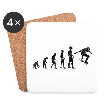 Skateboarder Evolution Skateboard Skater Skate - Untersetzer (4er-Set) - Weiß - Vorne