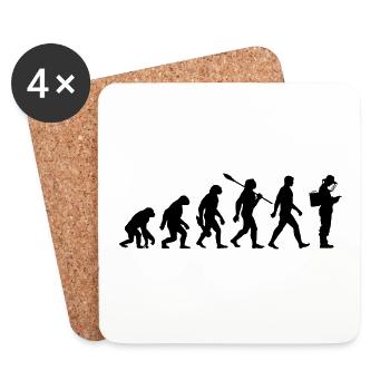 Evolution - Beekeepers - Bees - Beekeeping - Coasters (set of 4) - white - Front