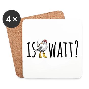 Möwe - Is Watt? - Nordsee - Geschenk - Untersetzer (4er-Set) - Weiß - Vorne