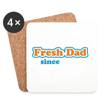 Fresh Dad Since – Déclaration colorée - Dessous de verre (lot de 4) - blanc - Devant