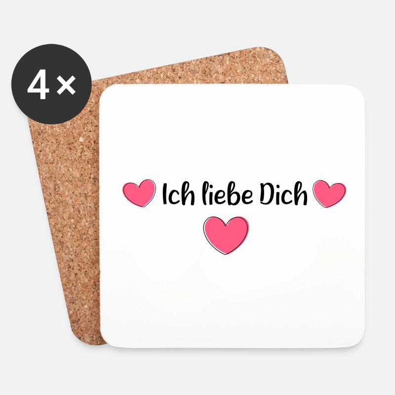 Valentinstag Geschenk Valentinstag - Untersetzer (4er-Set) - Weiß