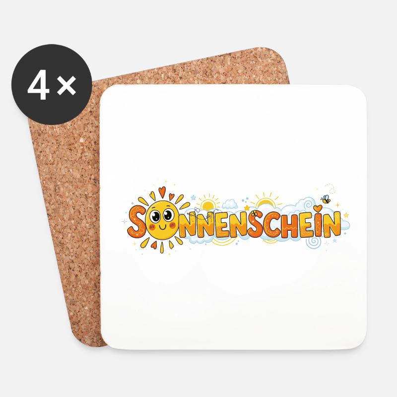 Sonnenschein - Untersetzer (4er-Set) - Weiß