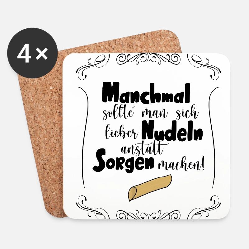 Nudeln - Untersetzer (4er-Set) - Weiß