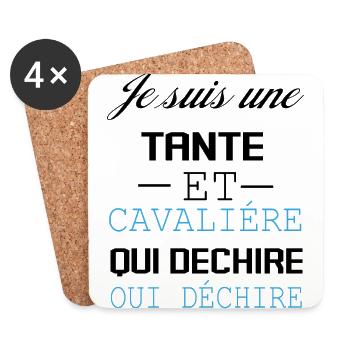 Je Suis Cavalière Qui Déchire Et Tante - Dessous de verre (lot de 4) - blanc - Devant