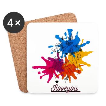 Splashes of color - Coasters (set of 4) - white - Front