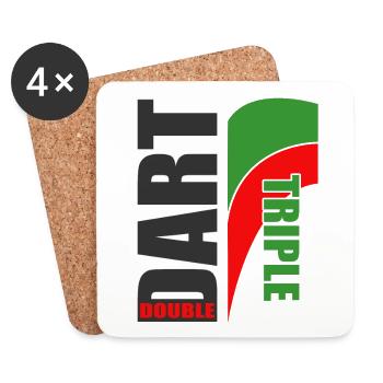 Dart Motif Triple-Double, Dart Player + Dart Fans - Dessous de verre (lot de 4) - blanc - Devant
